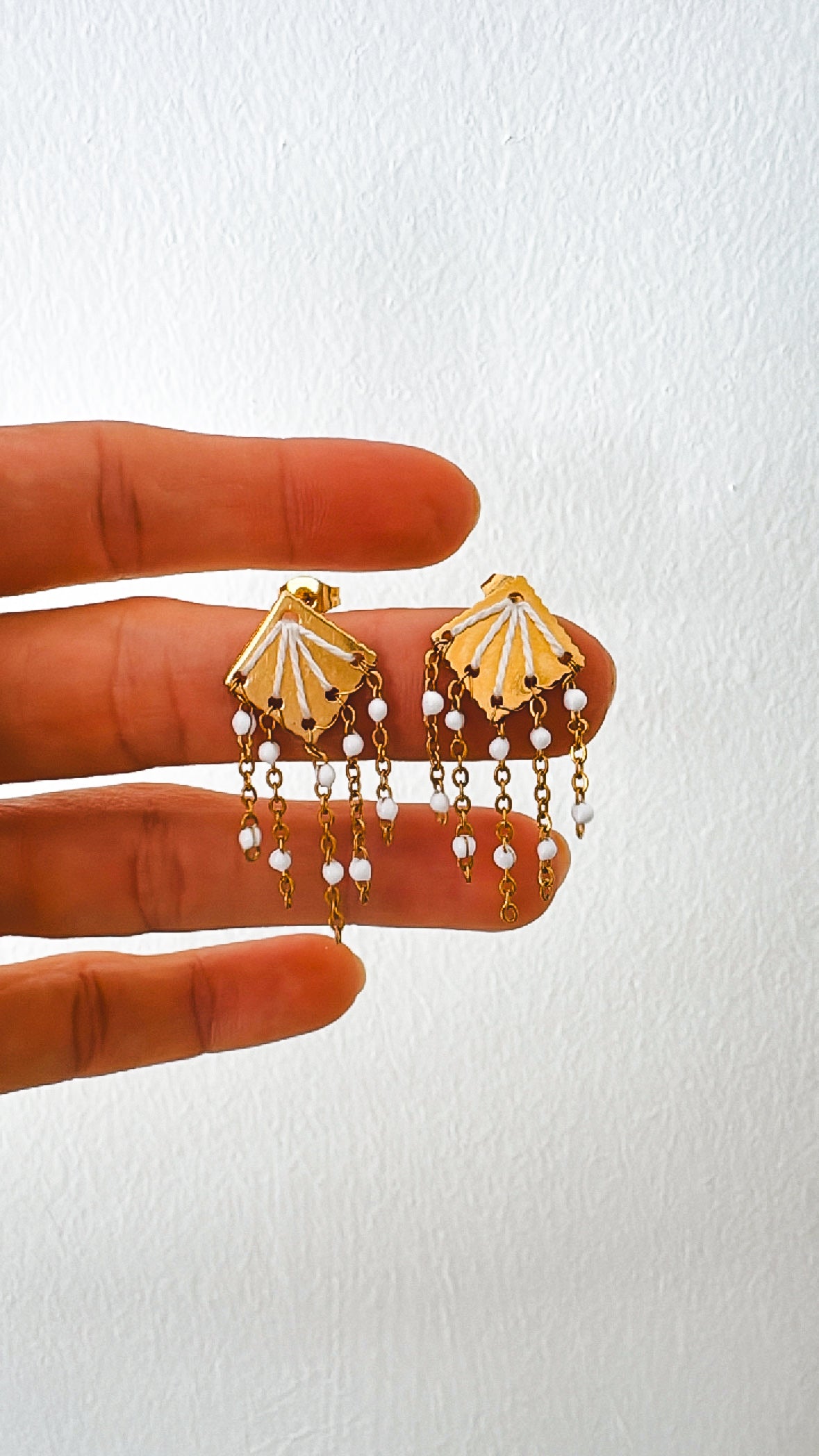 Rain embroided earrings