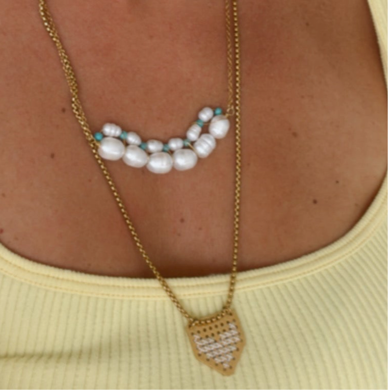 Wrapped pearl necklace