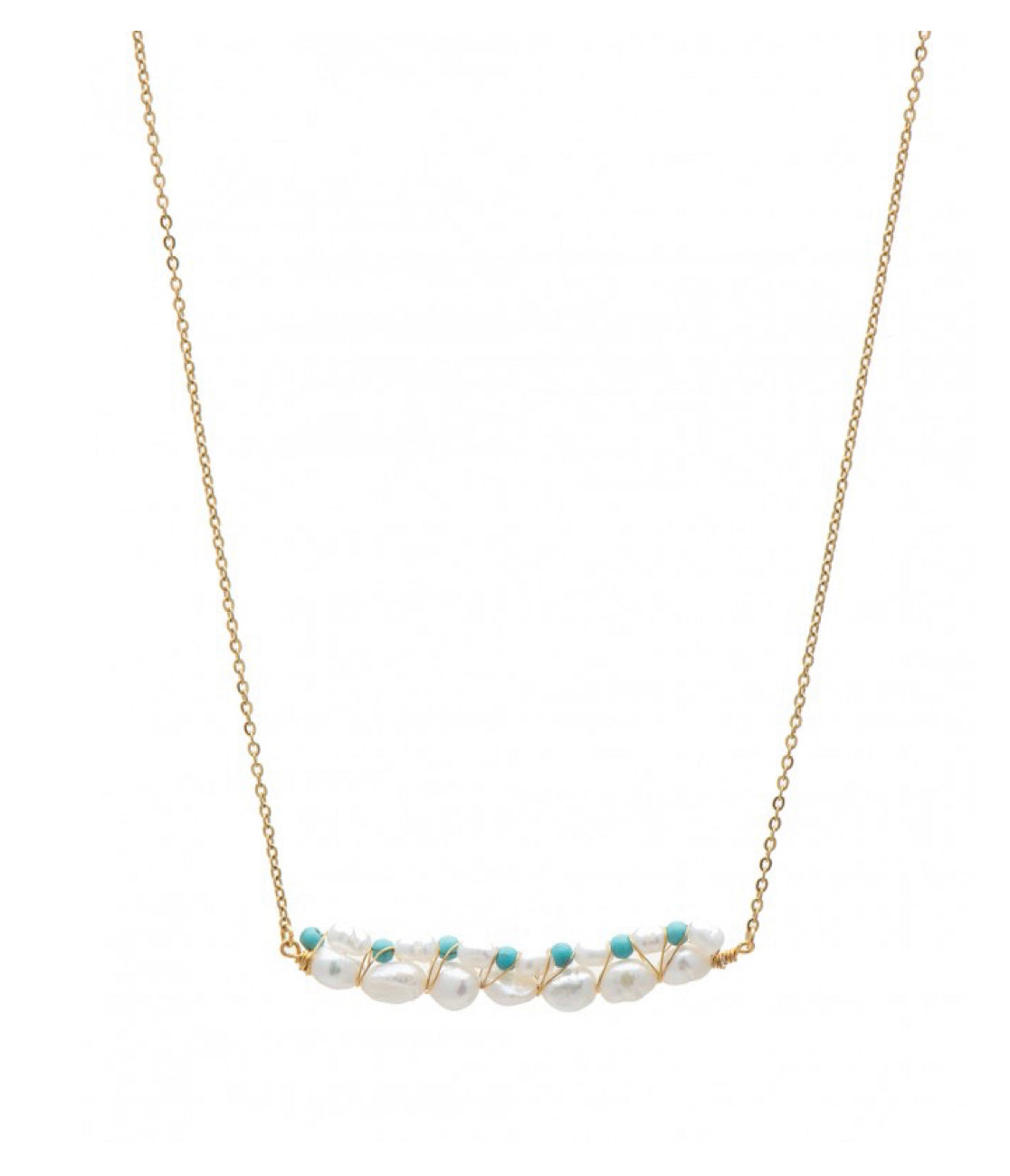 Wrapped pearl necklace