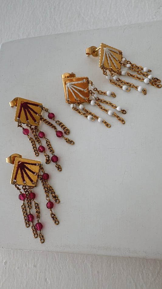 Rain embroided earrings