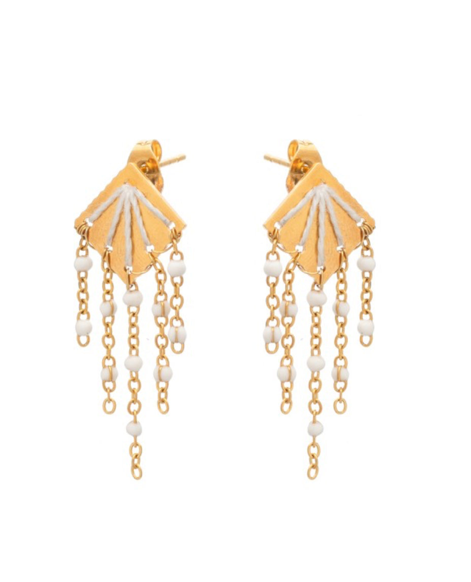 Rain embroided earrings