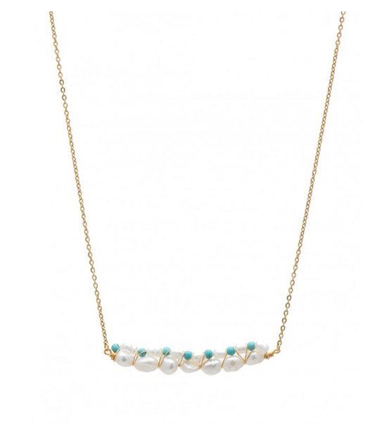 Wrapped pearl necklace