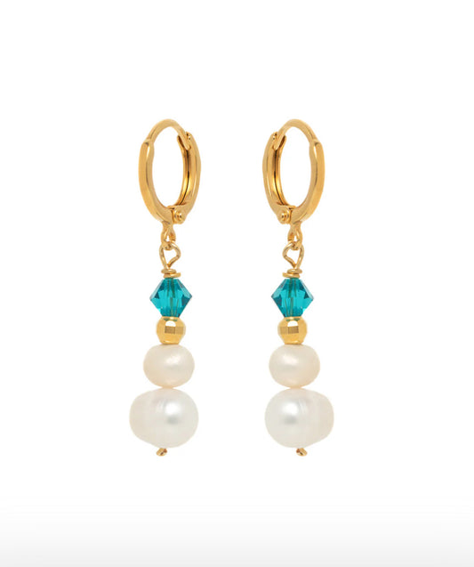 Turquoise pearl earrings