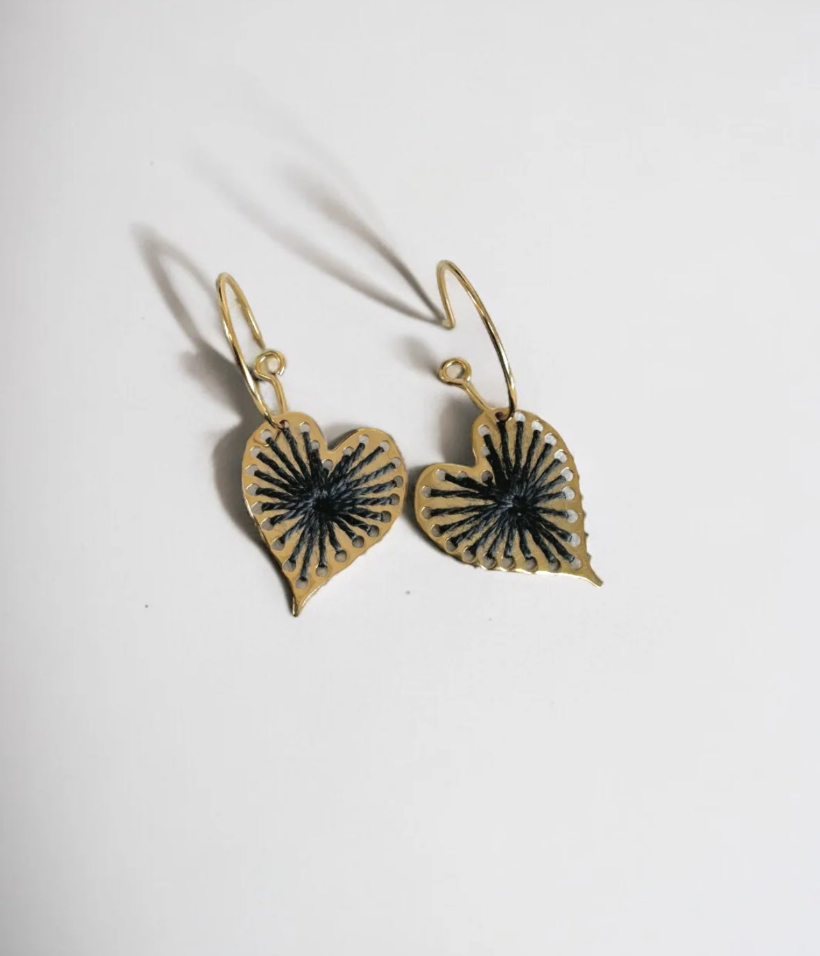 Heart threaded hoops